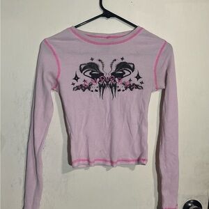 Empyre Light Pink Long Sleeve Graphic Tee